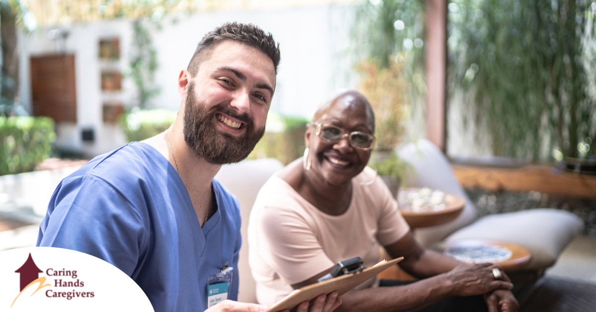 A happy caregiver and client represent the results of quality training and support for those in the caregiving field.