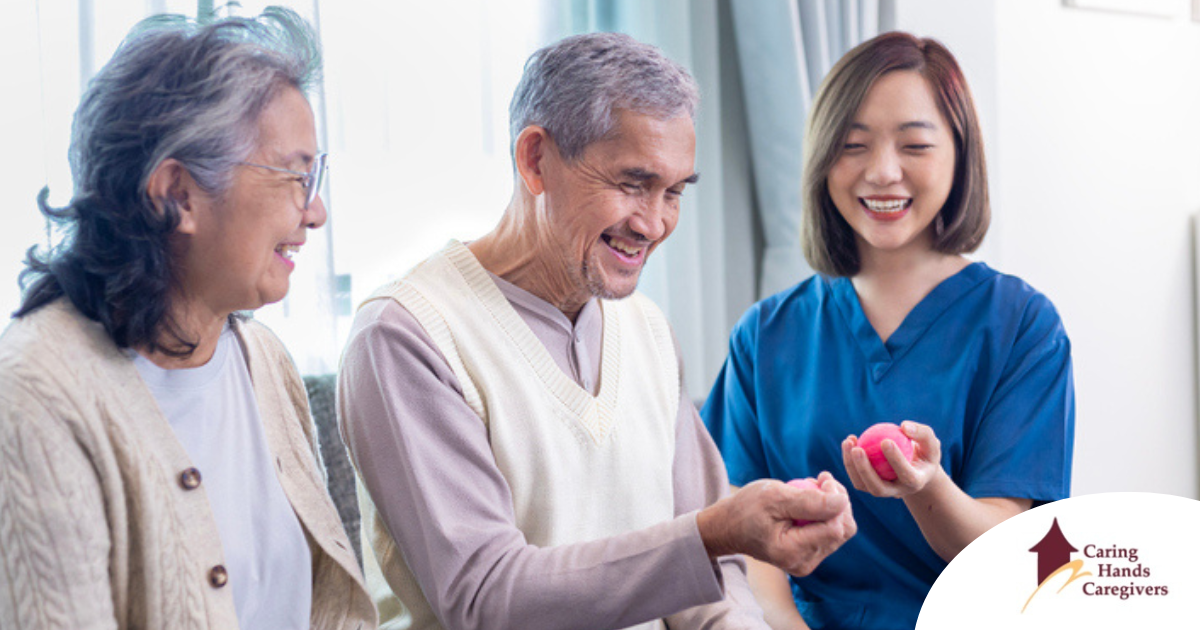 A caregiver provides home care services to manage arthritis.