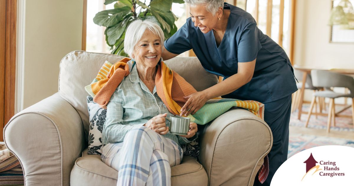 An aide provides home health care support for chronic conditions