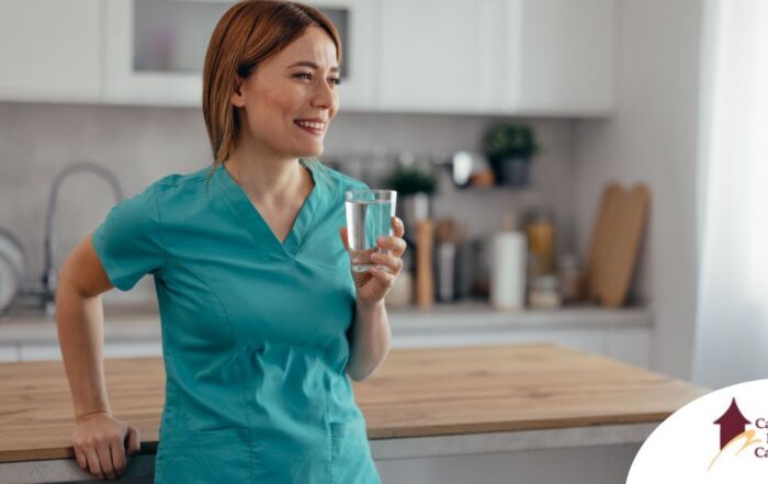 A home care aide in her daily routine.